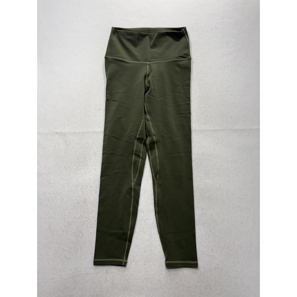 YUNOGA Leggings Womens Medium Green High Rise 26" Inseam Ankle Yoga Stretch